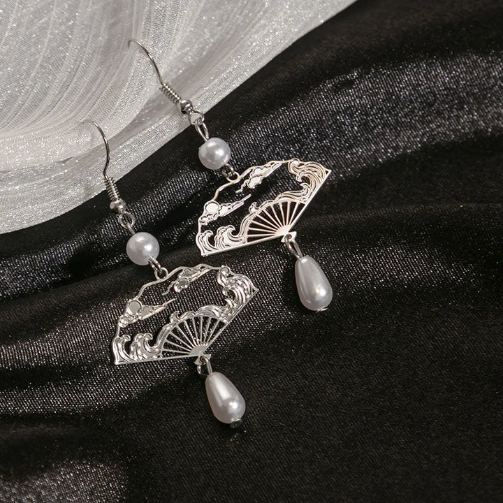 Boucle d'Oreille Japonaise Pendante de qualité