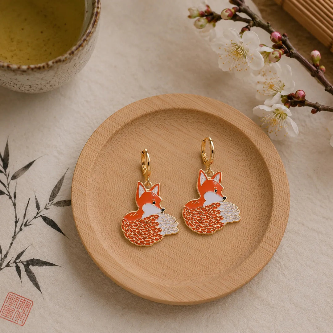 Boucle d'Oreille Japonaise Renard Légère