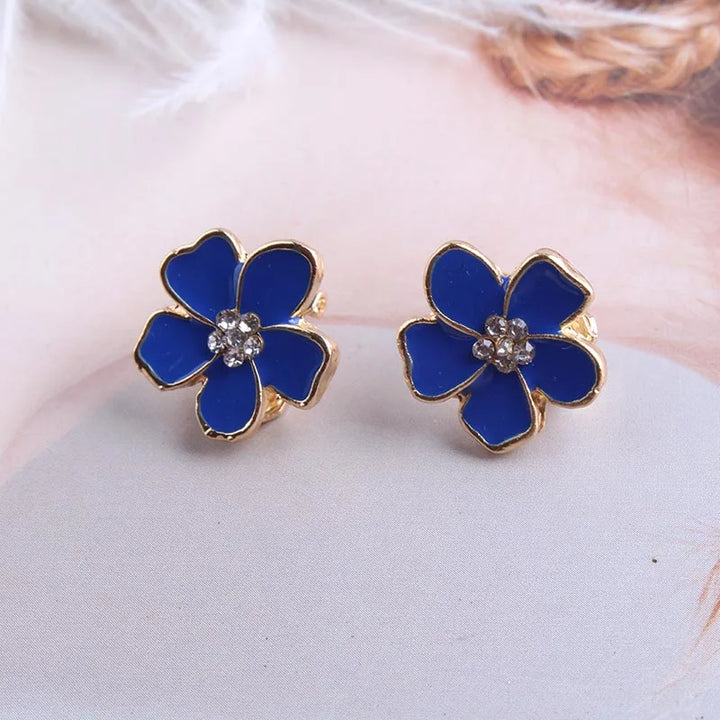Boucle d'Oreille Japonaise fleur sans piercing