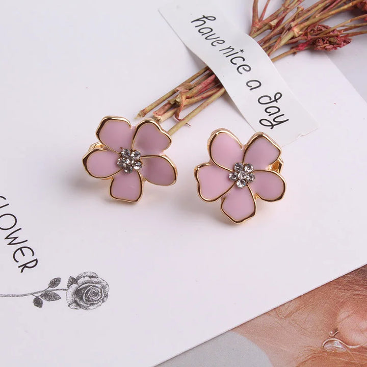 Boucle d'Oreille Japonaise fleur sans piercing fashion