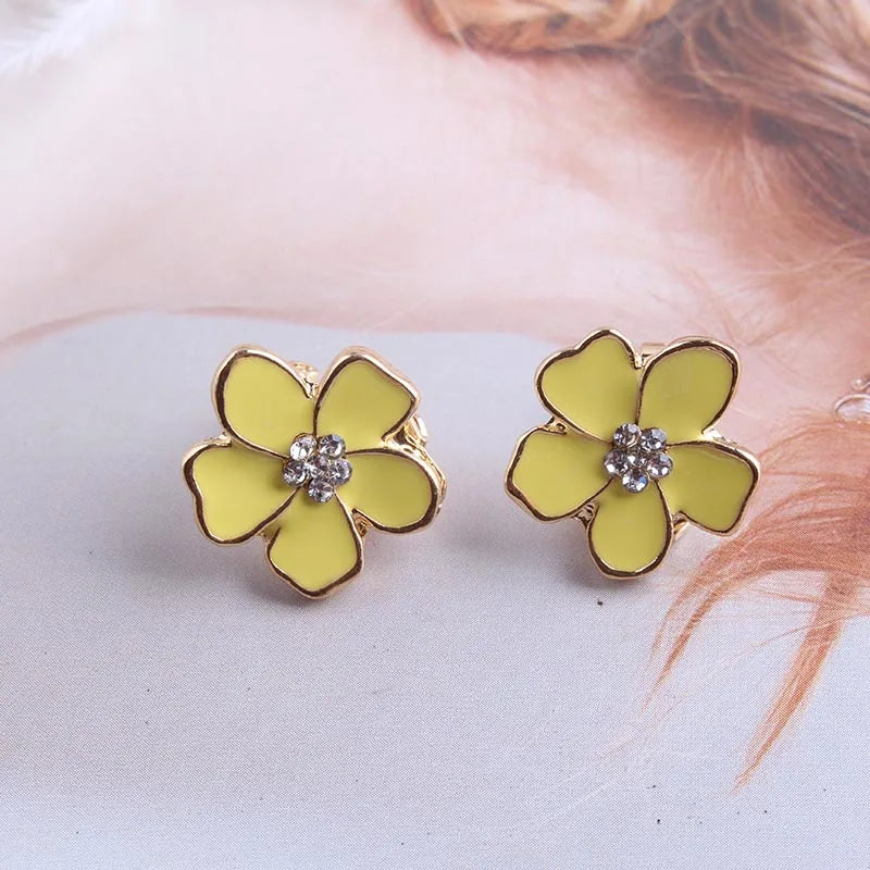 Boucle d'Oreille Japonaise fleur sans piercing unique