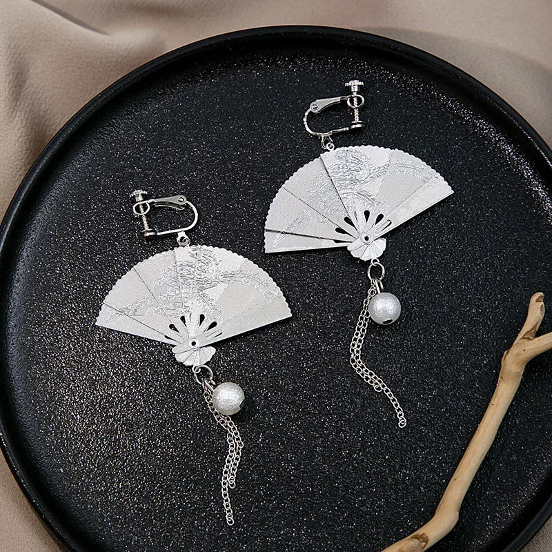 Boucle d'Oreille Japonaise Éventail tendance