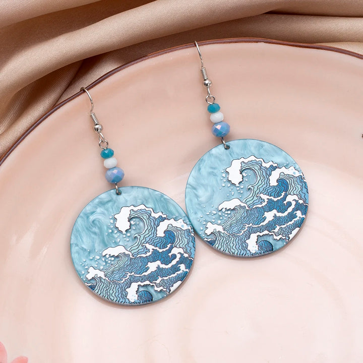 Boucle d'Oreille Pendante Kanagawa