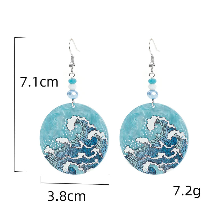 Boucle d'Oreille Pendante Kanagawa Léger