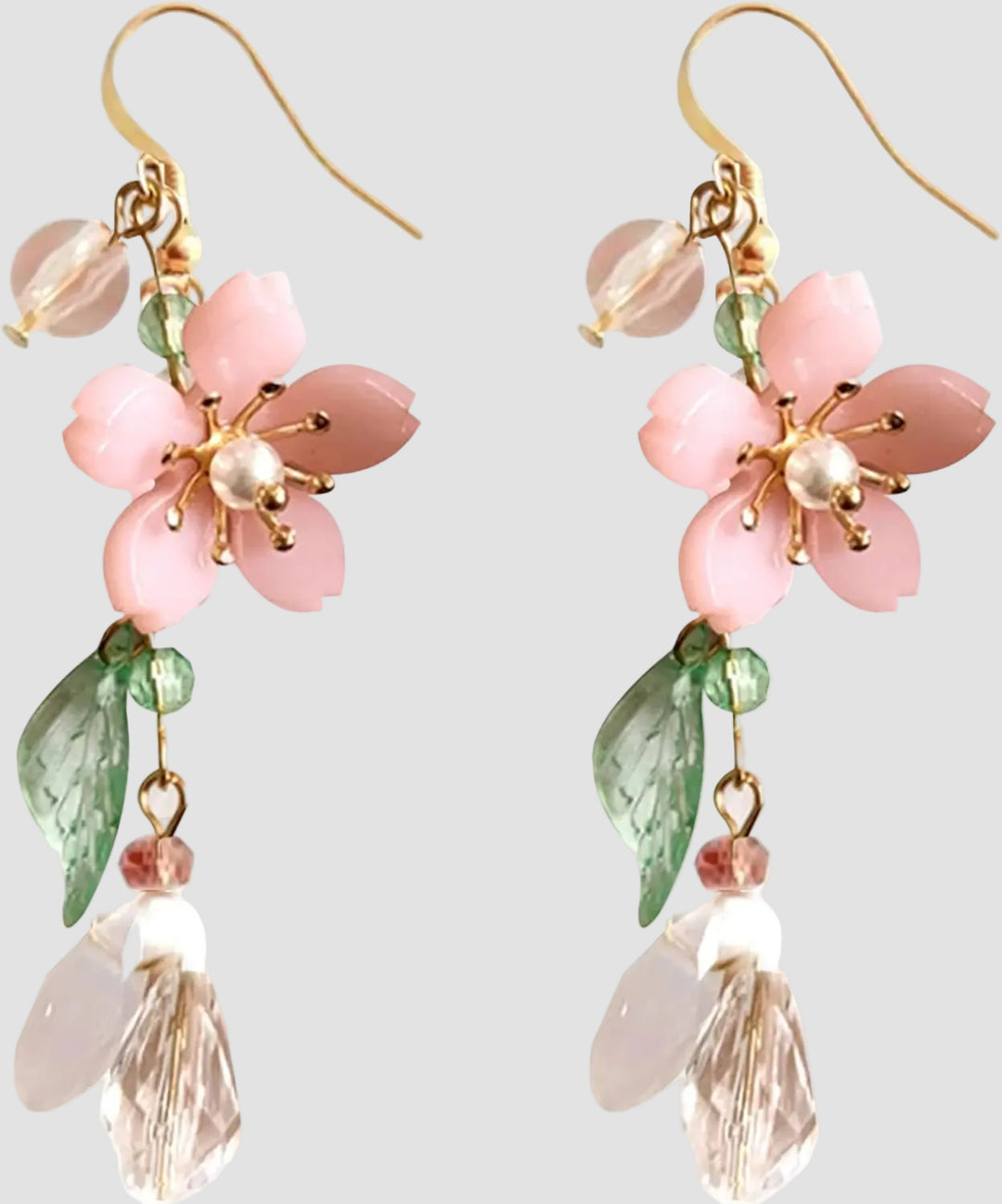 Boucle d'Oreille Pendante Sakura Rose