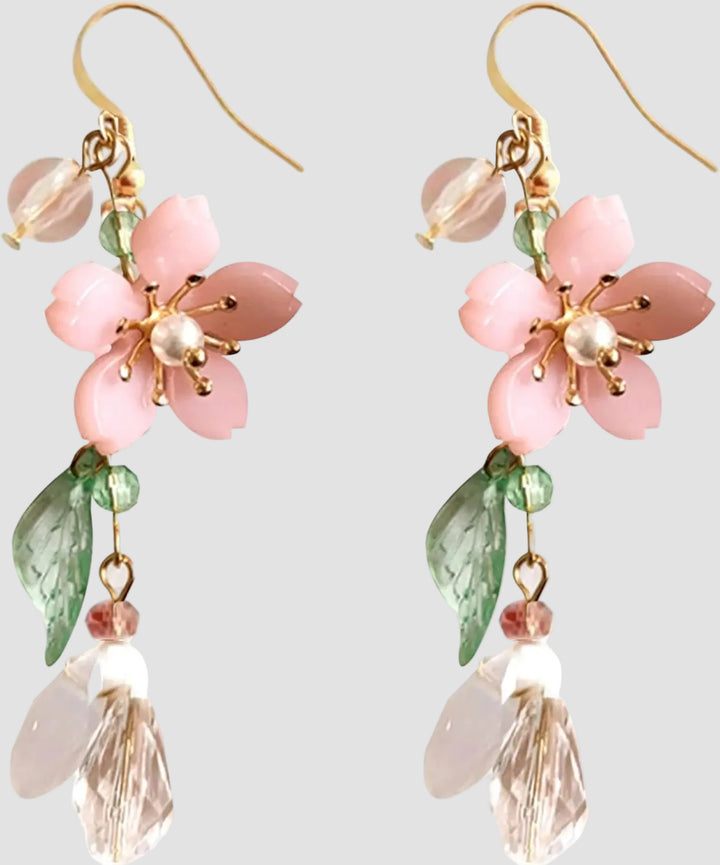 Boucle d'Oreille Pendante Sakura Rose