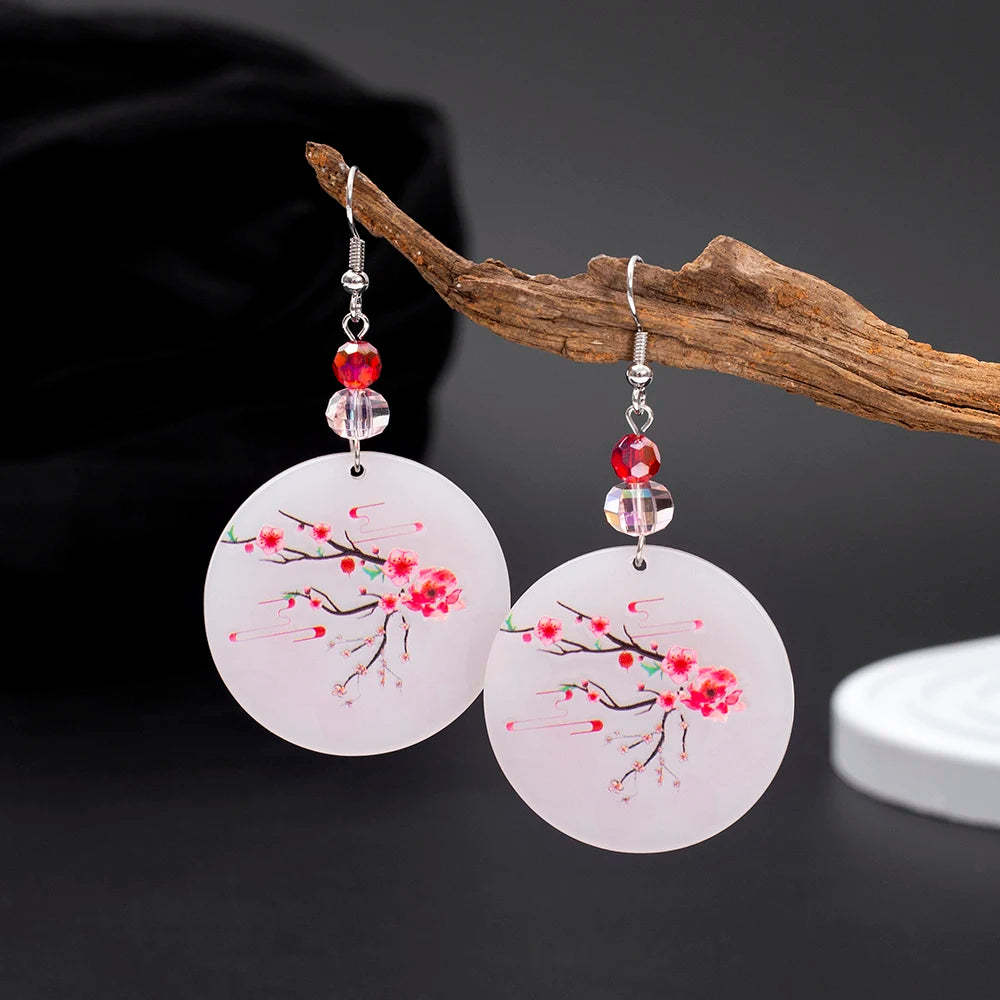 Boucle d'Oreilles Acrylique Fleur de Cerisier