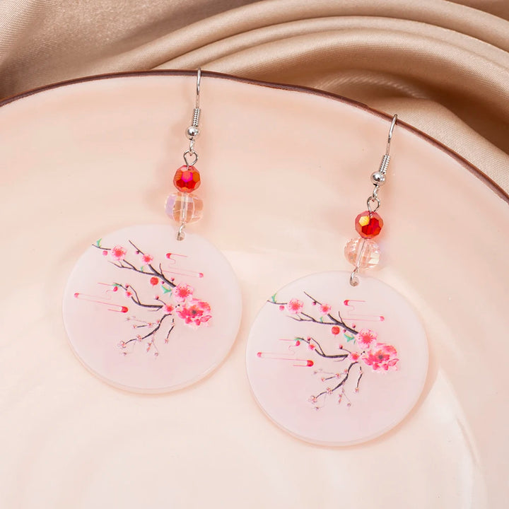 Boucle d'Oreilles Acrylique Fleur de Cerisier Chic