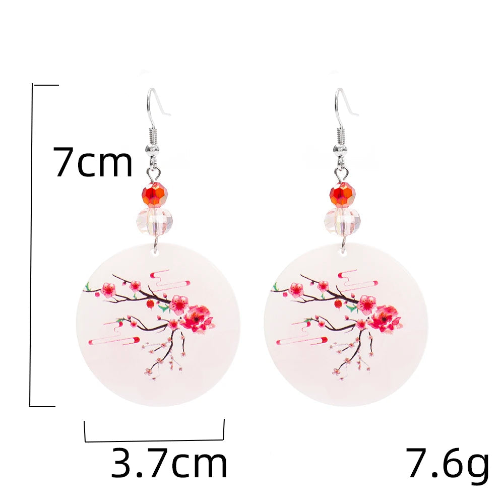 Boucle d'Oreilles Acrylique Fleur de Cerisier Légère
