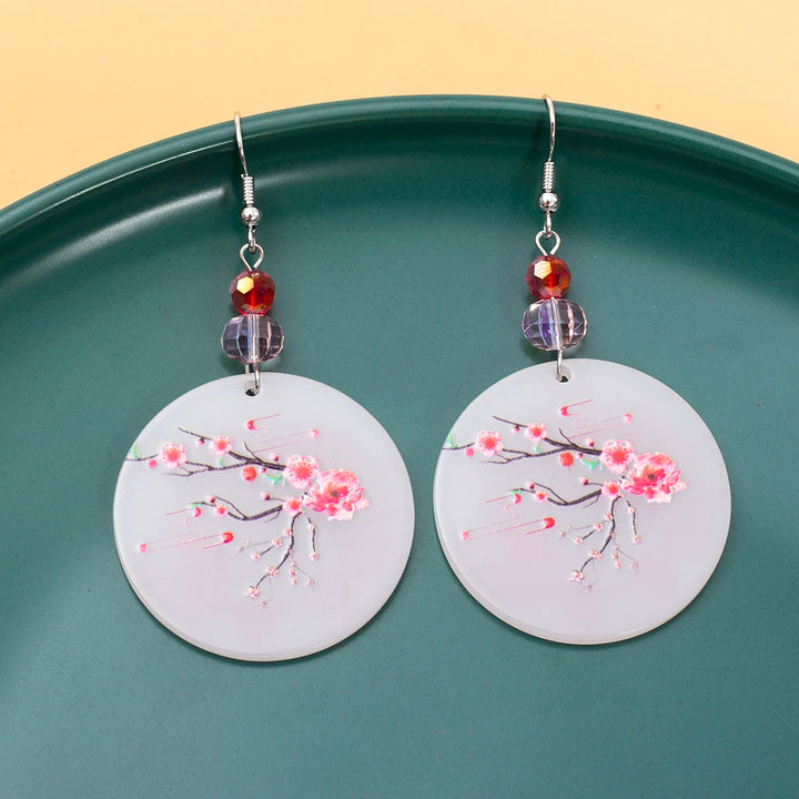 Boucle d'Oreilles Acrylique Fleur de Cerisier Unique