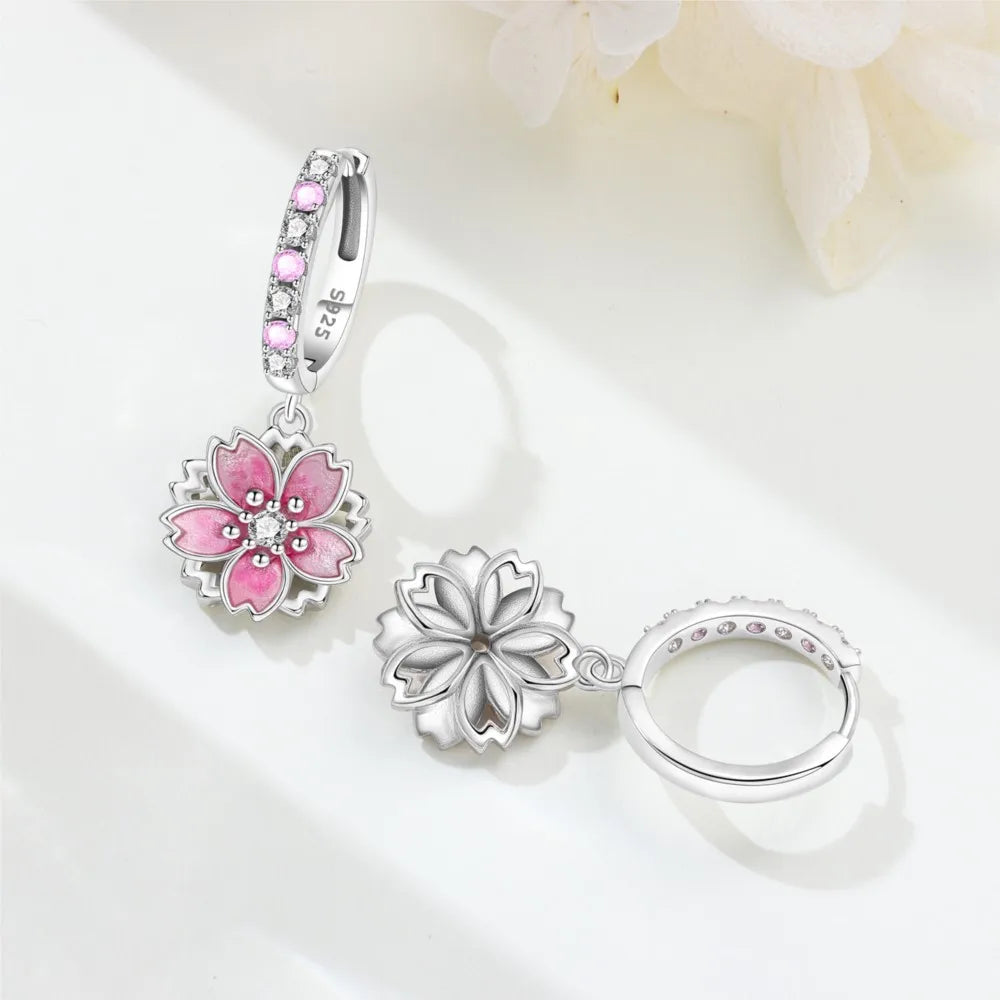 Boucles d’Oreilles Fleurs de Cerisier en Argent