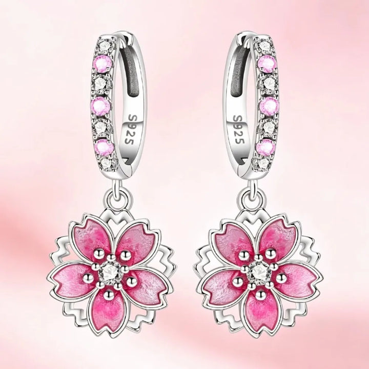 Boucles d’Oreilles Fleurs de Cerisier en Argent chic