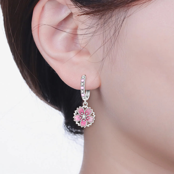 Boucles d’Oreilles Fleurs de Cerisier en Argent classiques