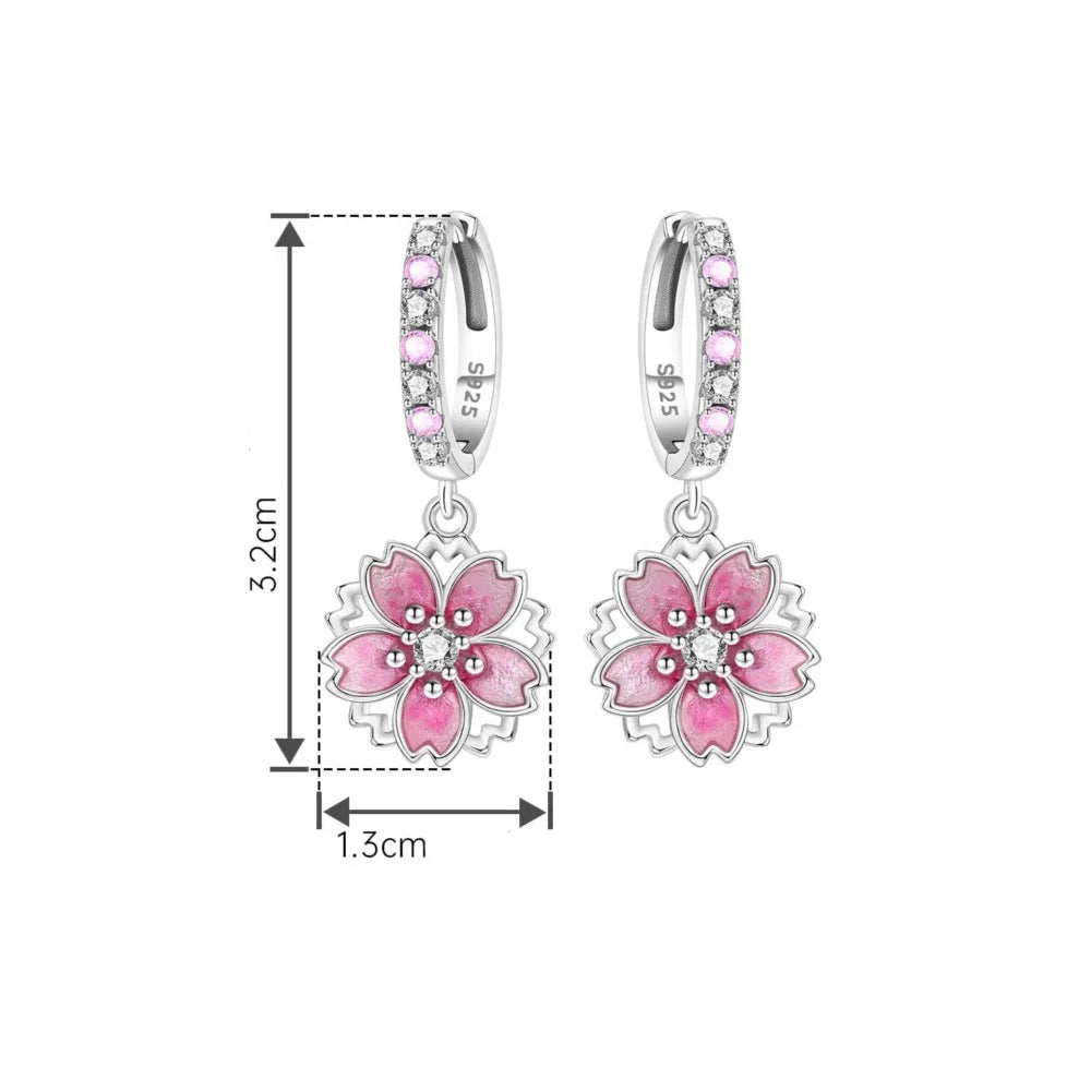 Boucles d’Oreilles Fleurs de Cerisier en Argent élégantes