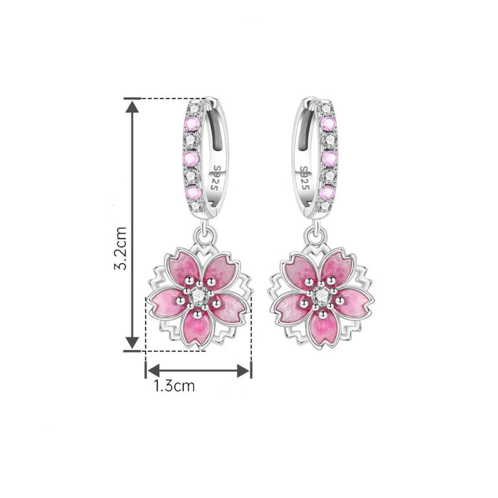 Boucles d’Oreilles Fleurs de Cerisier en Argent élégantes