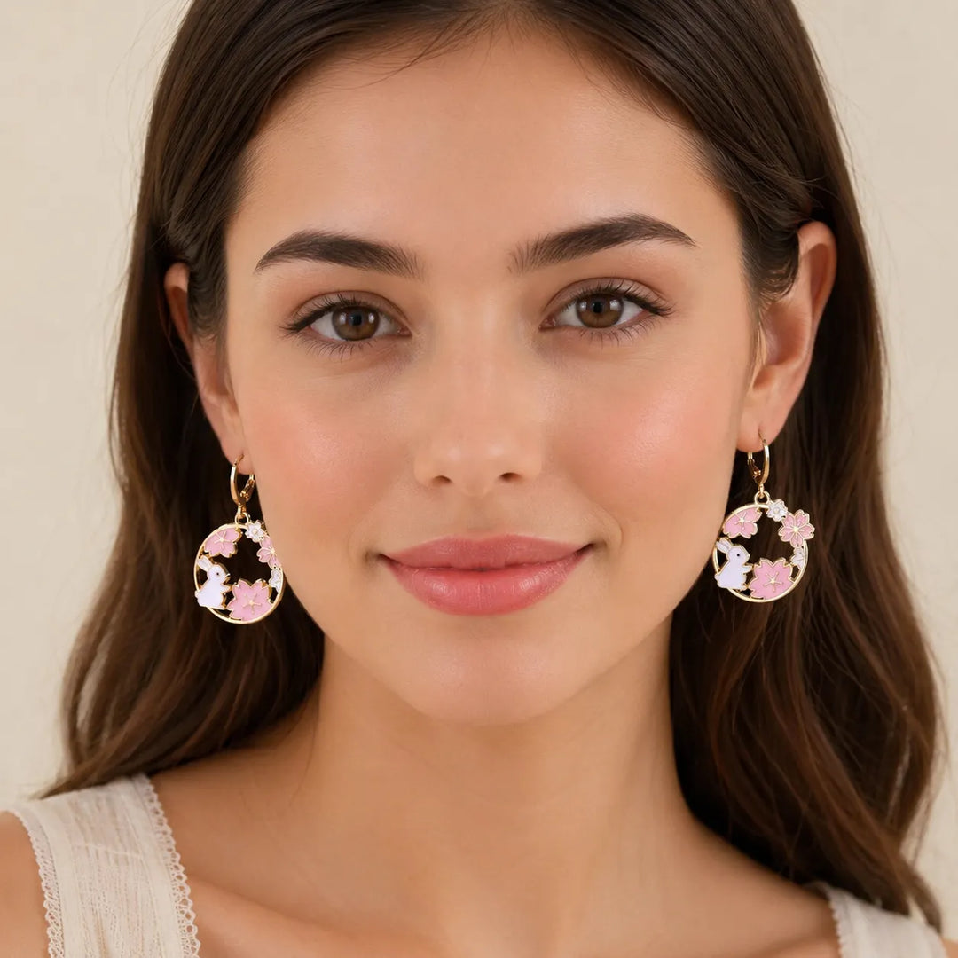 Boucles d'Oreilles Japonaises Lapin Sakura Chic