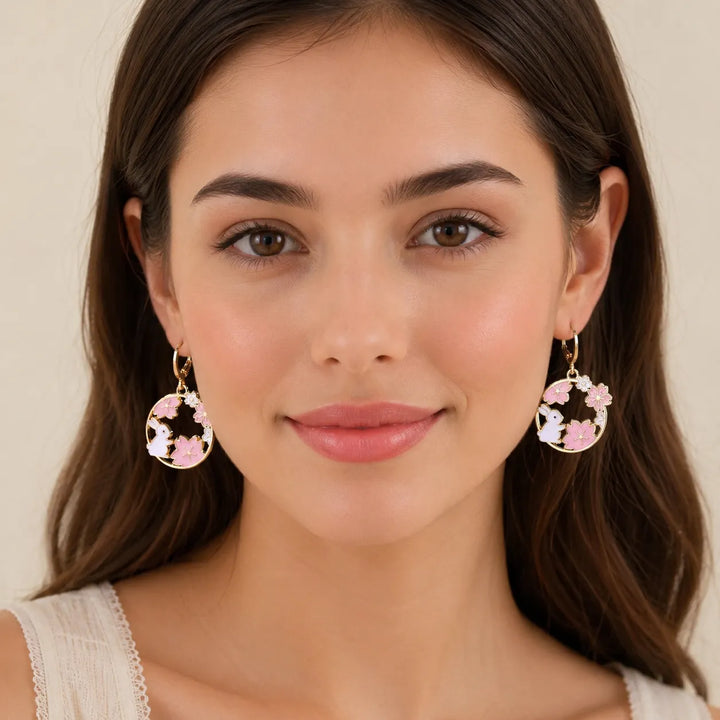 Boucles d'Oreilles Japonaises Lapin Sakura Chic