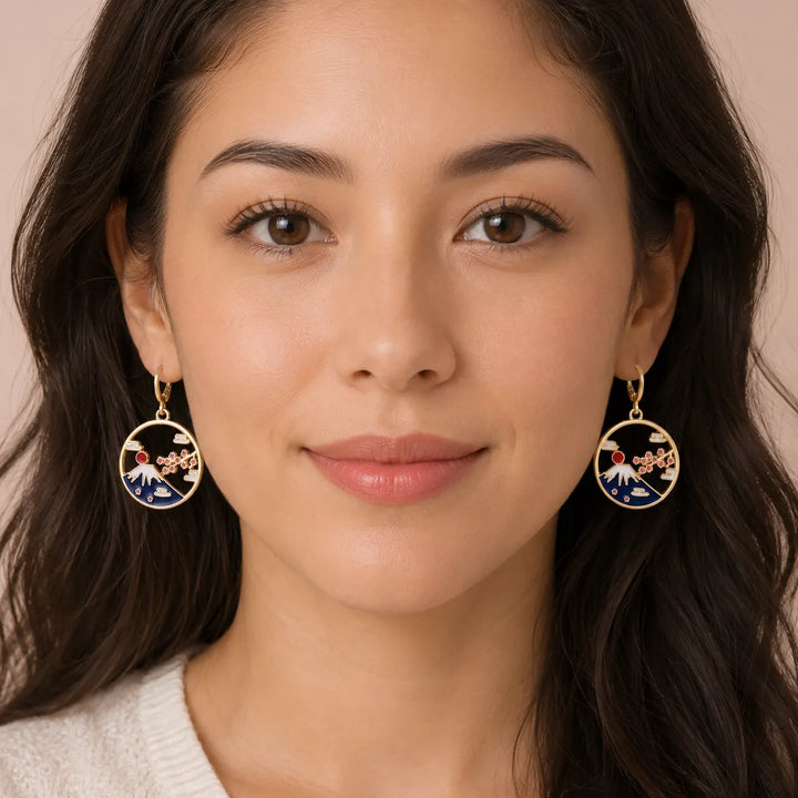 Boucles d'Oreilles Japonaises Mont Fuji Chic