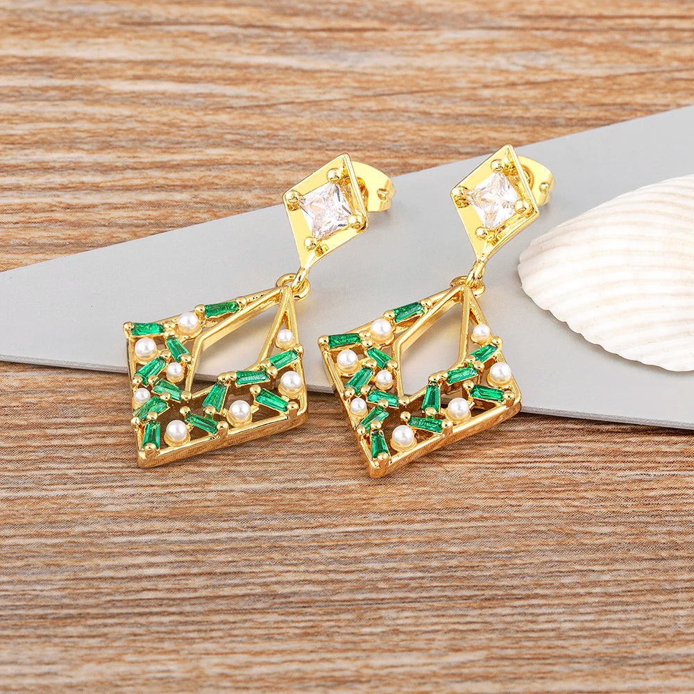 Boucles d'Oreilles Japonaises Perles de Zircon fashion