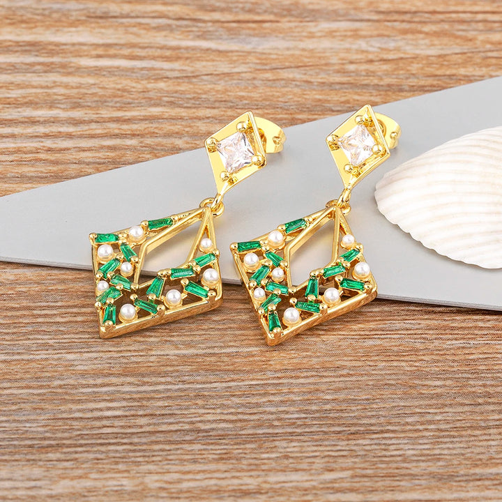 Boucles d'Oreilles Japonaises Perles de Zircon fashion