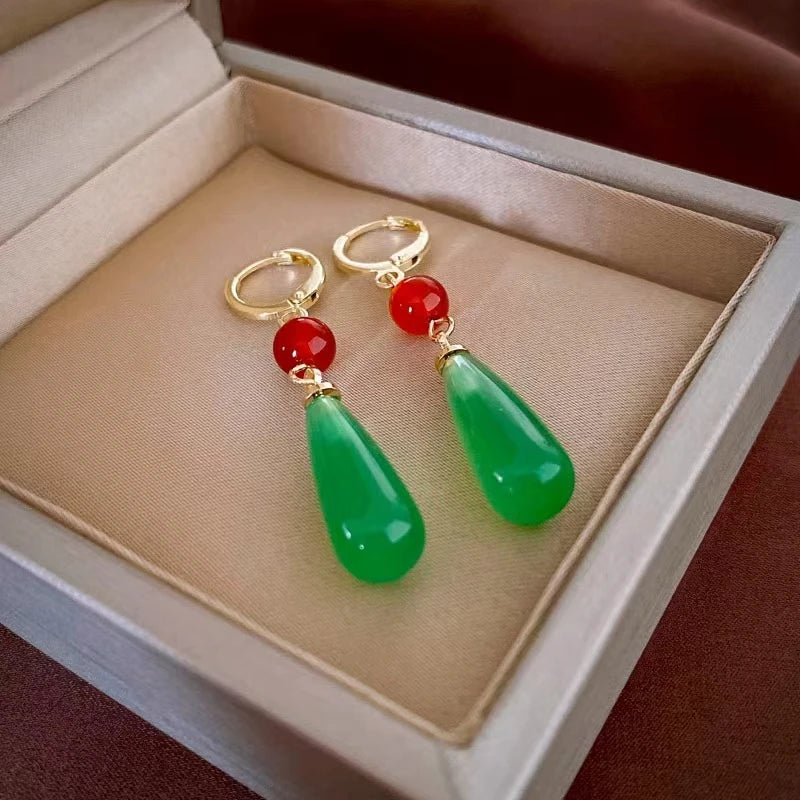 Boucles d'oreilles japonaise Jade chic
