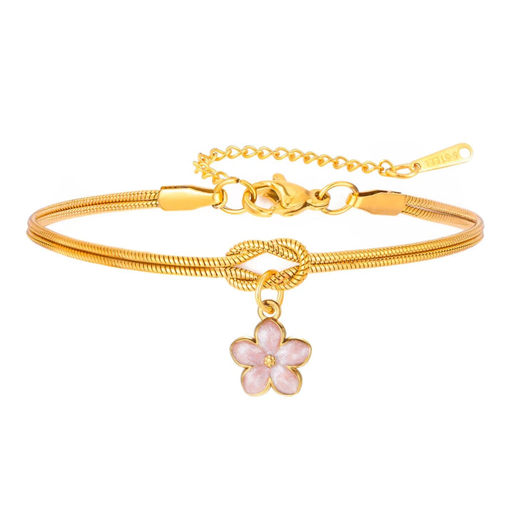 Bracelet Double Chaîne Sakura Rose classique