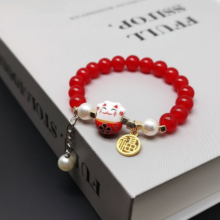 Bracelet Japonais Chat perlé de qualité
