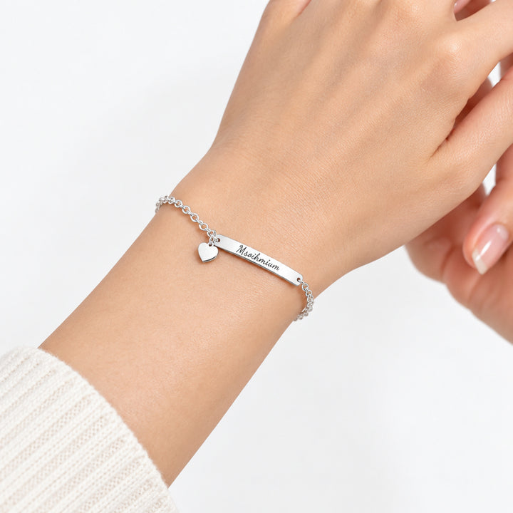 Bracelet Japonais Fin Personnalisé Coeur