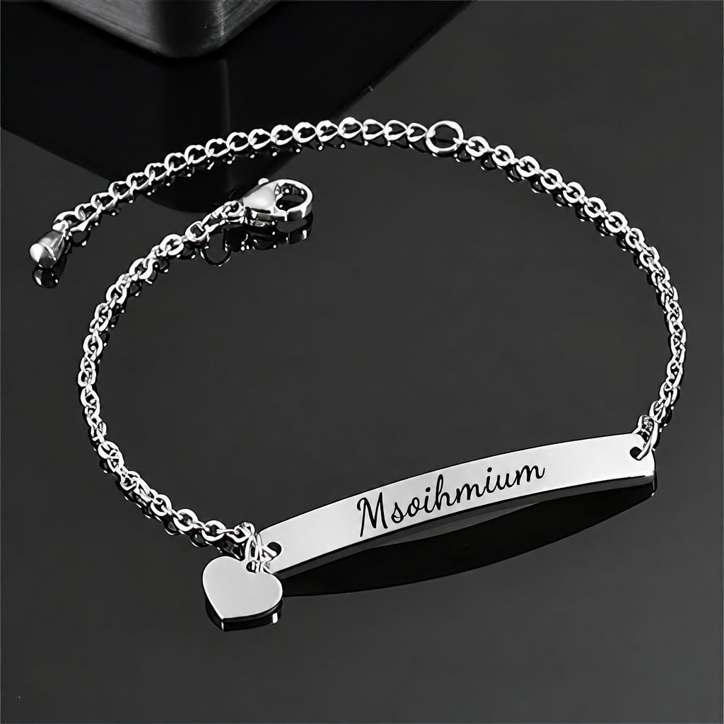 Bracelet Japonais Fin Personnalisé Coeur argent