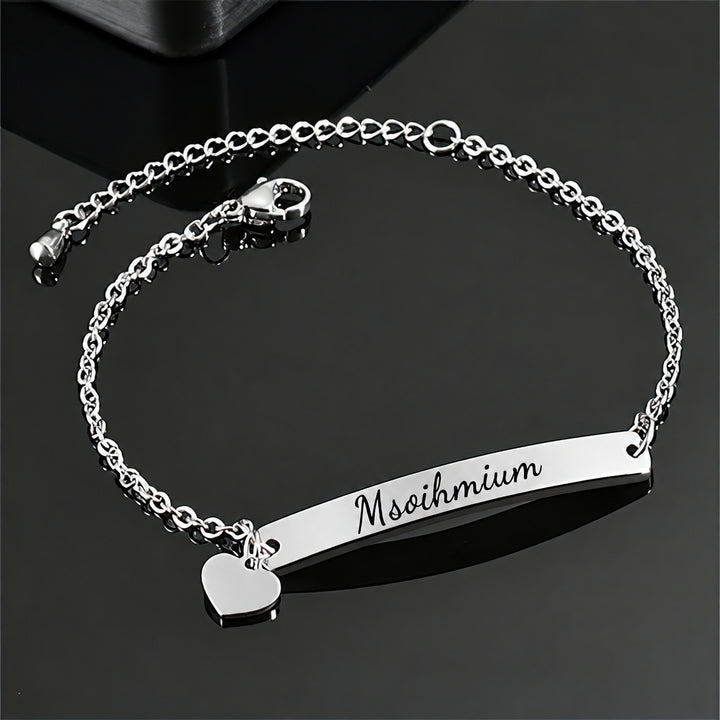 Bracelet Japonais Fin Personnalisé Coeur argent