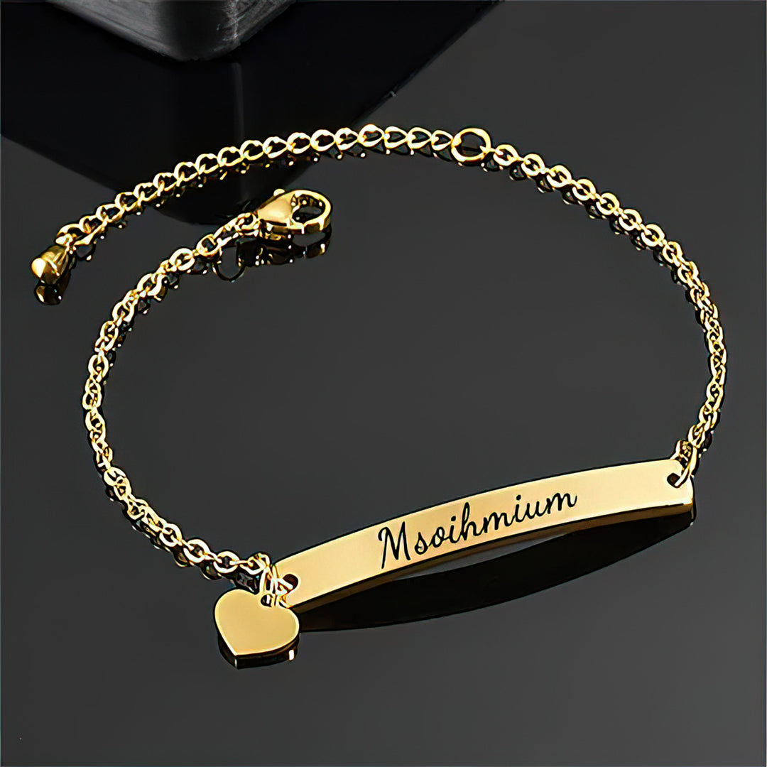 Bracelet Japonais Fin Personnalisé Coeur doré