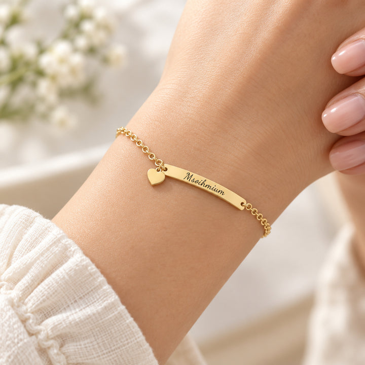 Bracelet Japonais Fin Personnalisé Coeur 