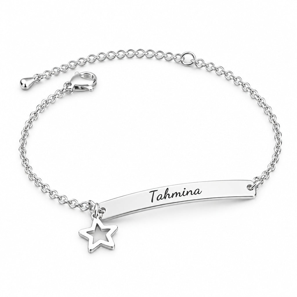 Bracelet Japonais Fin Personnalisé Etoile argent