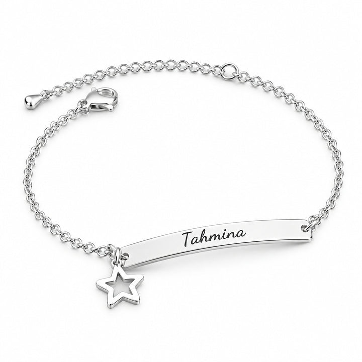 Bracelet Japonais Fin Personnalisé Etoile argent