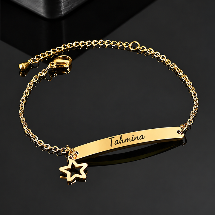 Bracelet Japonais Fin Personnalisé Etoile doré