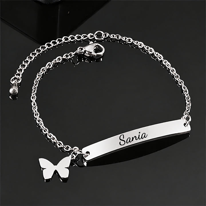 Bracelet Japonais Fin Personnalisé Papillon argent