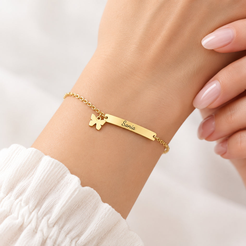 Custom Thin Japanese Butterfly Bracelet