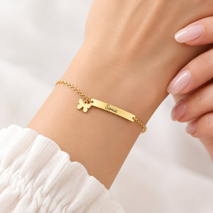 Custom Thin Japanese Butterfly Bracelet