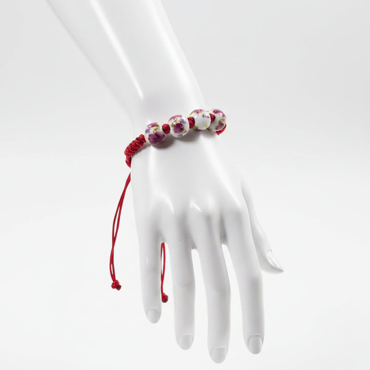 Bracelet Japonais à cordon perles céramique