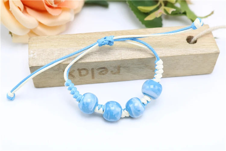 Bracelet Japonais en perles Larimar unique