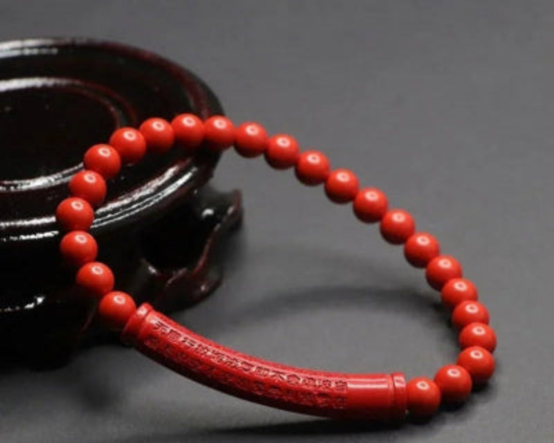 Bracelet_Japonais_perles_de_cinabre_rouge_