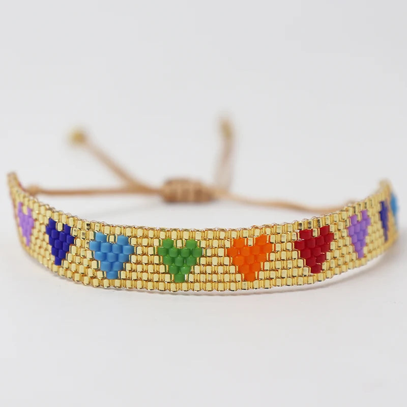 Bracelet Miyuki Motif Coeurs
