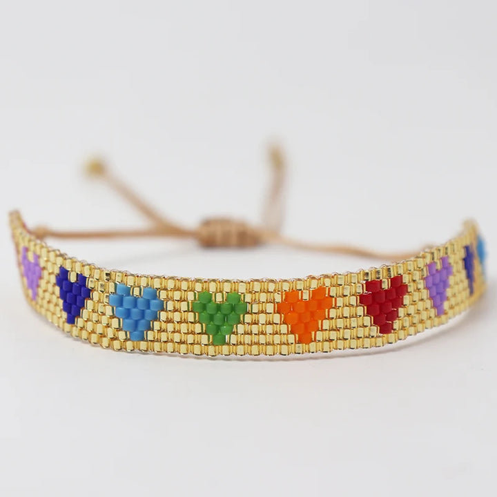 Bracelet Miyuki Motif Coeurs