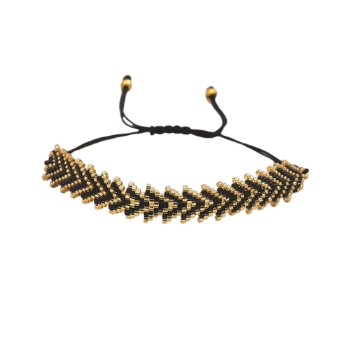 Bracelet Miyuki Point de brique noir