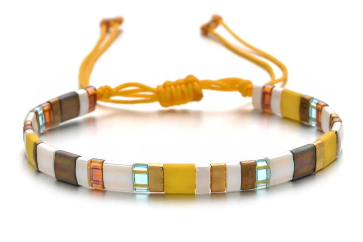 Bracelet Miyuki Tila Breloque jaune