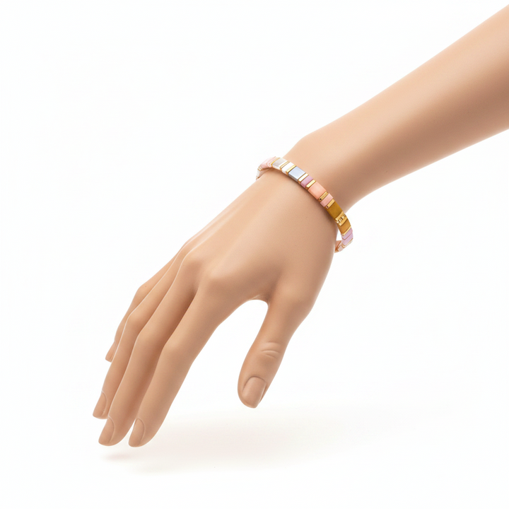Bracelet Miyuki Tila Femme rose stylé