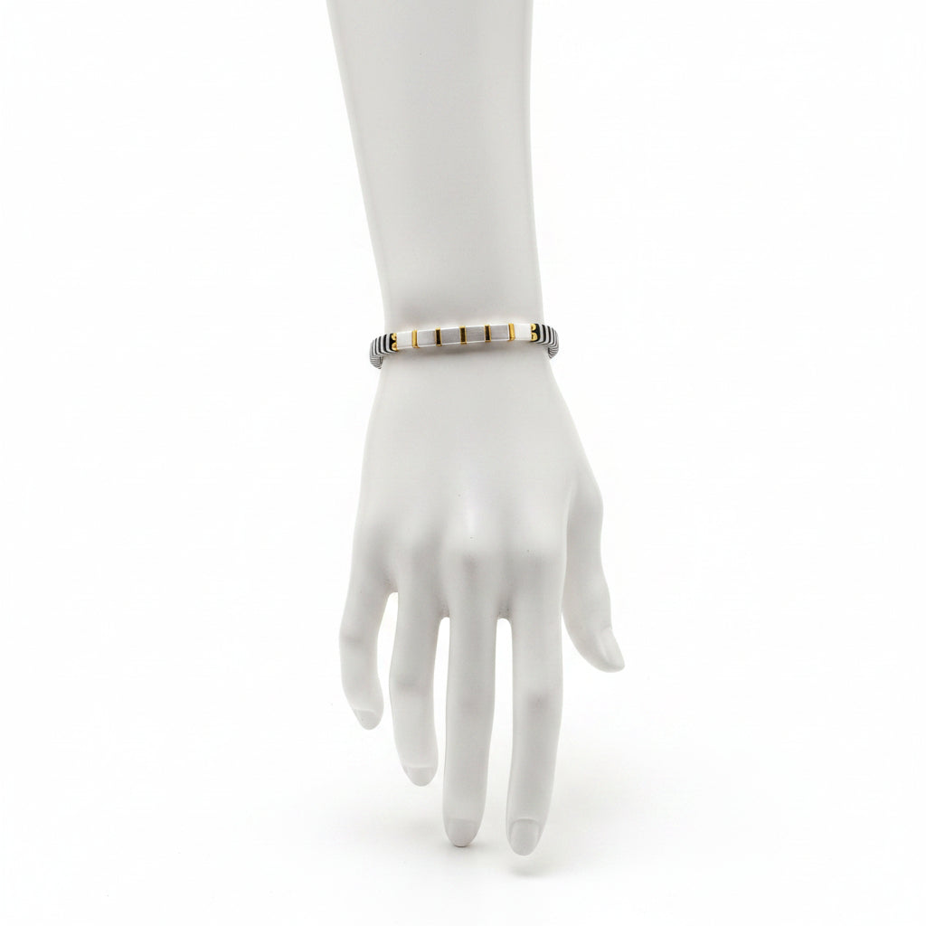Bracelet Miyuki Tila Or Noir Blanc chic