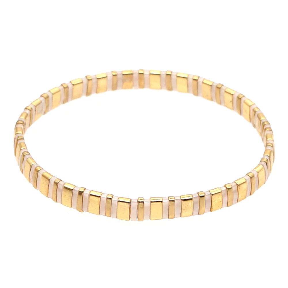 Bracelet Miyuki Tila Or elegant