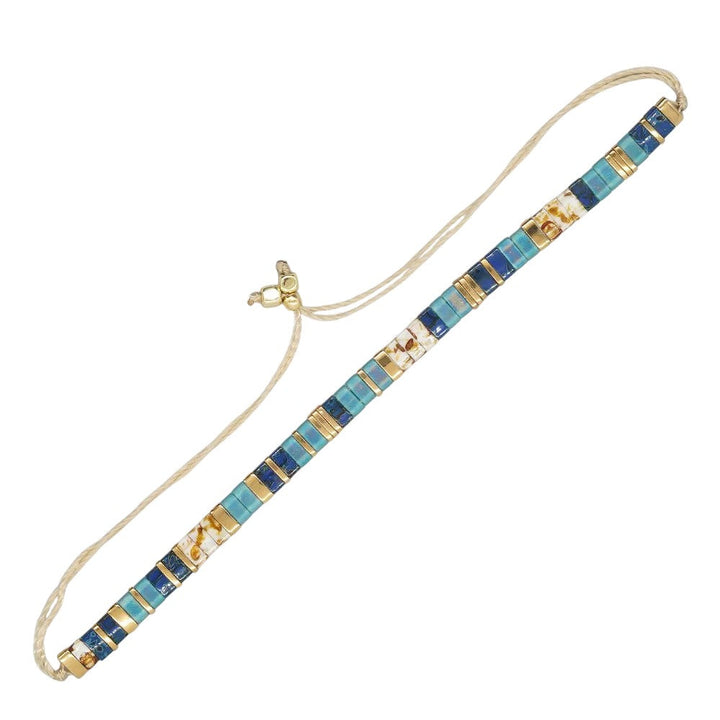 Bracelet Miyuki Tila Élégant bleu