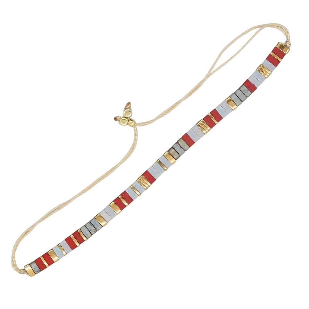 Bracelet Miyuki Tila Élégant rouge
